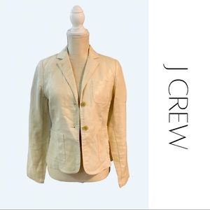 J Crew fitted blazer. Cream with gold threading. Size S
